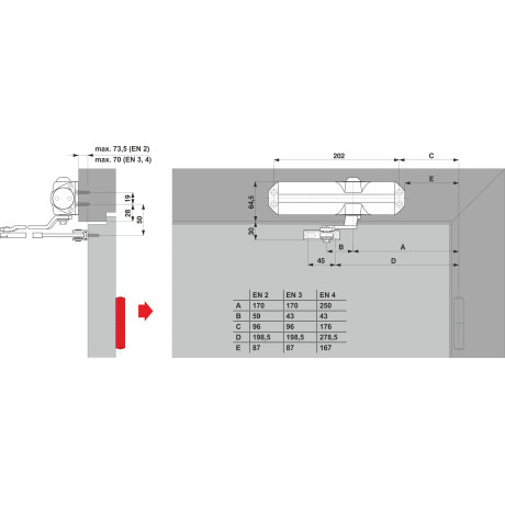 DORMA TS68 s ramenom EN2-4 biely