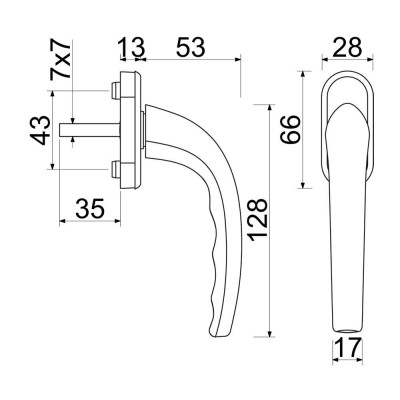 Univerzálna klučka na okno RHW07 Univerzálna klučka na okno RHW07
