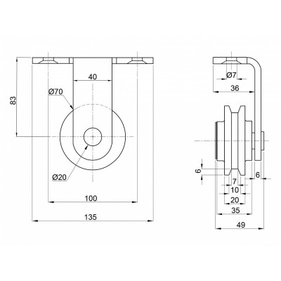 Posuvné kovanie RETRO 6  čierne Posuvné kovanie RETRO 6  čierne