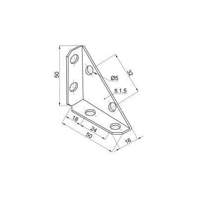 Rohovník debnový 50x50x16 čierny