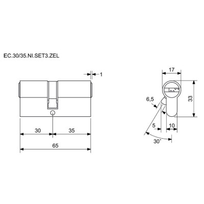 Euro XCOLOR.30/35.NI.SET3.BIL sada 3ks vložiek Euro XCOLOR.30/35.NI.SET3.BIL sada 3ks vložiek