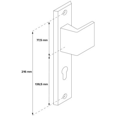 TOTAL vchodová kľučka-madlo INOX pravá TOTAL vchodová kľučka-madlo INOX pravá