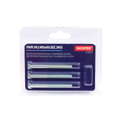 RVR.RU.M5x60.BZ.3KS bezpečnostná skrutka na vložku RVR.RU.M5x60.BZ.3KS bezpečnostná skrutka na vložku