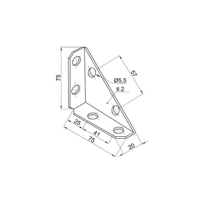 Rohovník debnový 75x75x20 čierny Rohovník debnový 75x75x20 čierny