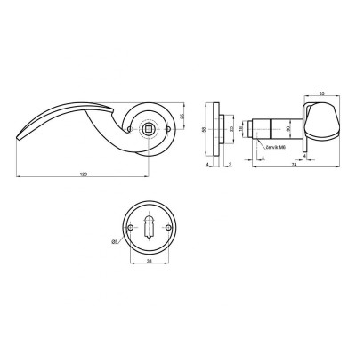 DORA R rustiko rozetová kľučka na kľúč