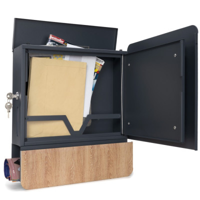 S3693 Poštová schránka Antracit + Imitácia dreva