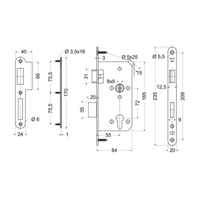 EN.304.PA.KL.72.55.20.PL zadlabací zámok na vložku