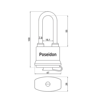 RV Poseidon 40 PL visiaci zámok RV Poseidon 40 PL visiaci zámok
