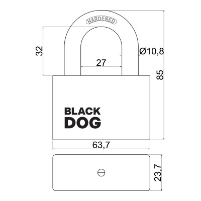 RV.BLACKDOG.60 visiaci zámok RV.BLACKDOG.60 visiaci zámok