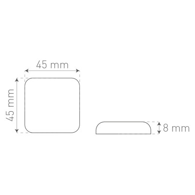 Zarážka na stenu štvorcová biela OBK4BI Zarážka na stenu štvorcová biela OBK4BI