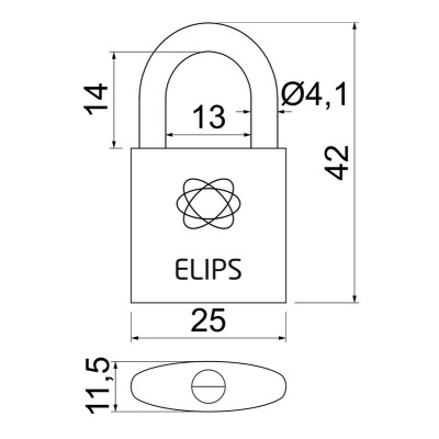 RV.ELIPS.25.SU1 visiaci zámok SU RV.ELIPS.25.SU1 visiaci zámok SU