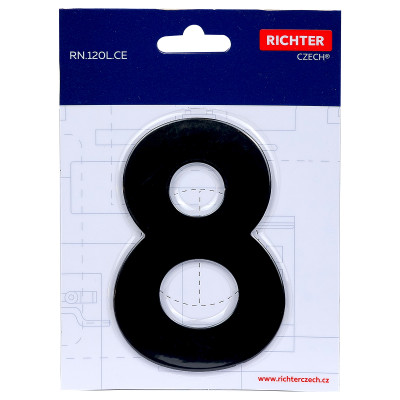 RN.120L.8.CE číslo "8" 120mm čierne matné