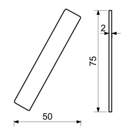RN.75L lomítko "/" 75 mm nerez