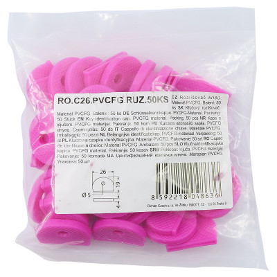 RO.C26.PVCFG.RUZ.50KS rozlišovač kľúčov RO.C26.PVCFG.RUZ.50KS rozlišovač kľúčov