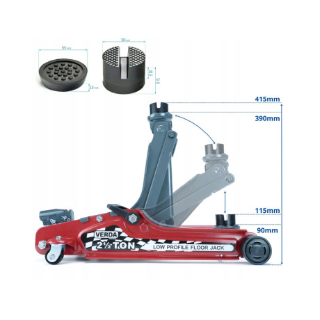 D10559 hydraulický zdvihák nízkoprofilový 2,5T