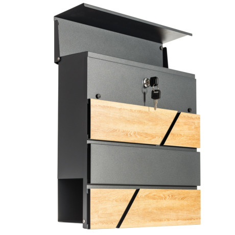 D3638 poštová schránka antracit + imit.dreva