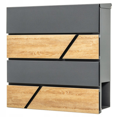 D3638 poštová schránka antracit + imit.dreva