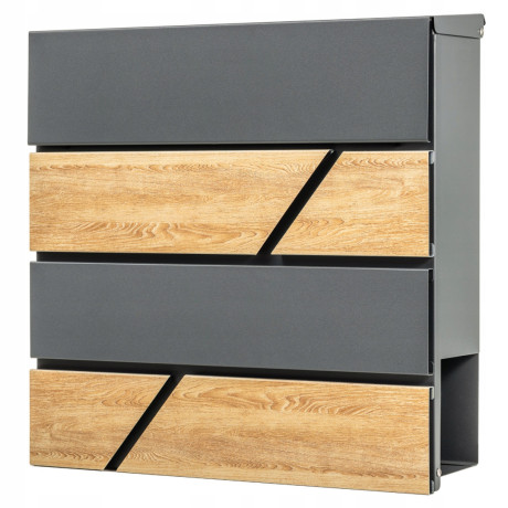 D3638 poštová schránka antracit + imit.dreva