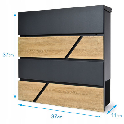 D3638 poštová schránka antracit + imit.dreva