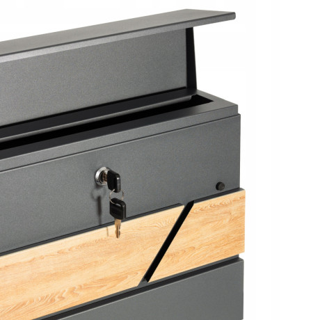 D3638 poštová schránka antracit + imit.dreva