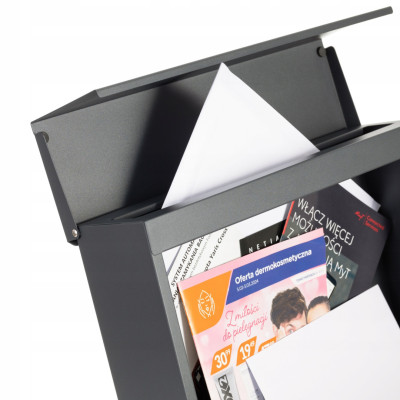 D3638 poštová schránka antracit + imit.dreva