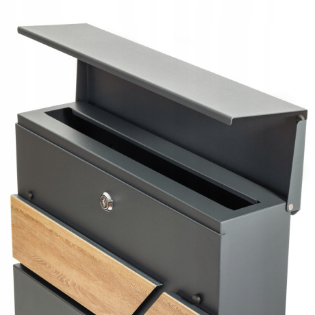D3638 poštová schránka antracit + imit.dreva