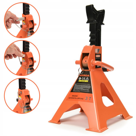 Podpery pod auto 3T s prídavnou poistkou D2445