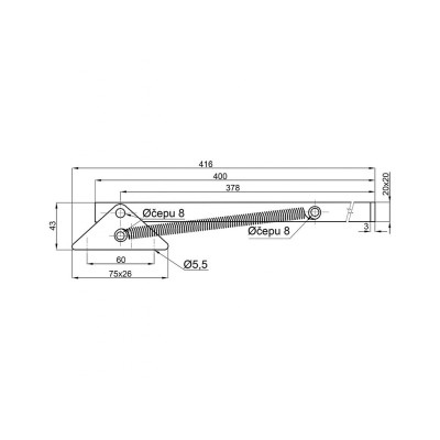 Zarážka vratová 400mm biela