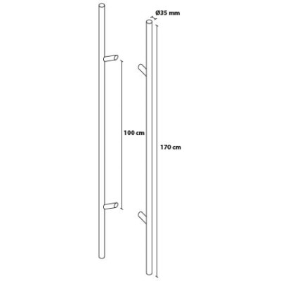 Madlo 170/100 okrúhle úkosové obojstranné Madlo 170/100 okrúhle úkosové obojstranné