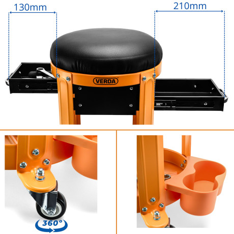 D6715 dielenská stolička otočná 360°