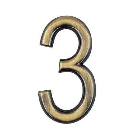 Číslica "3" 75mm bronz