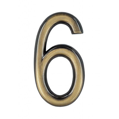 Číslica "6" 75mm bronz
