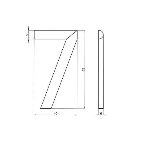 Číslica "7" 75mm bronz