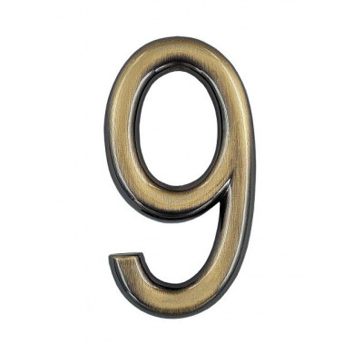 Číslica "9" 75mm bronz