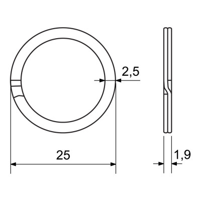 Krúžok na kľúče 25mm / sada 5ks / RVR.RX.25.FL.ANT.5KS Krúžok na kľúče 25mm / sada 5ks / RVR.RX.25.FL.ANT.5KS