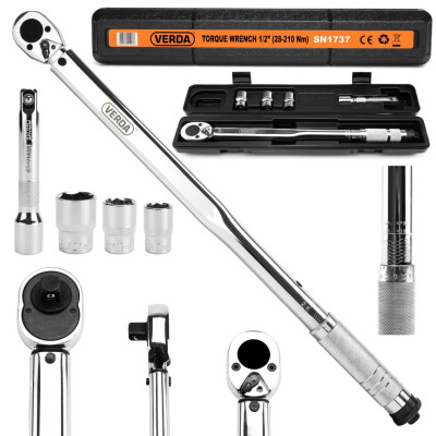 Momentový kľúč na kolesá 1/2" 28–210 Nm D1737