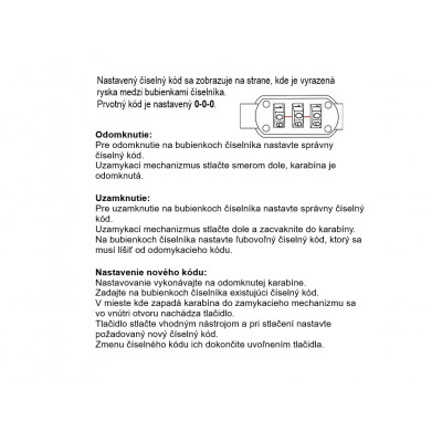 Karabína uzamykateľná Al 75x40x8mm Karabína uzamykateľná Al 75x40x8mm