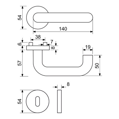 RK.U-FORM.BB.CE kľučka na dvere