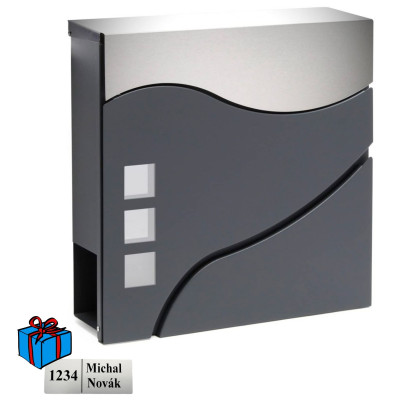 D3686 poštová schránka nerez / antracit