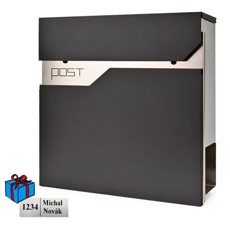 D3692 poštová schránka čierna + nerez D3692 poštová schránka čierna + nerez