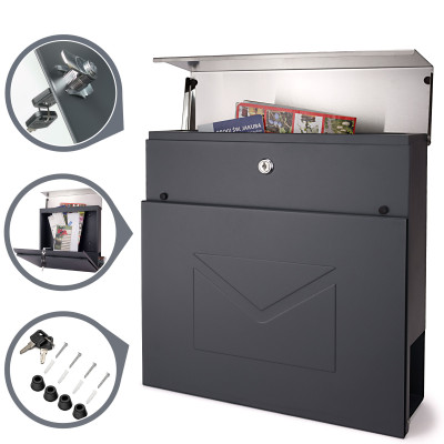 D3691 poštová schránka antracit + nerez