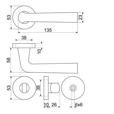 RK.LOPAR.WC.CE kľučka na dvere