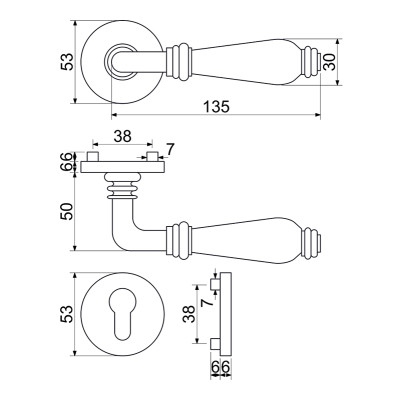 RK.E16.BERGAMO.PZ.AS kľučka na dvere