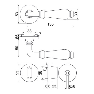 RK.E16.BERGAMO.WC.AS kľučka na dvere