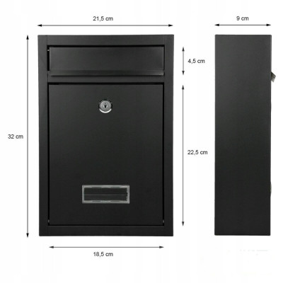 D3664 poštová schránka čierna D3664 poštová schránka čierna