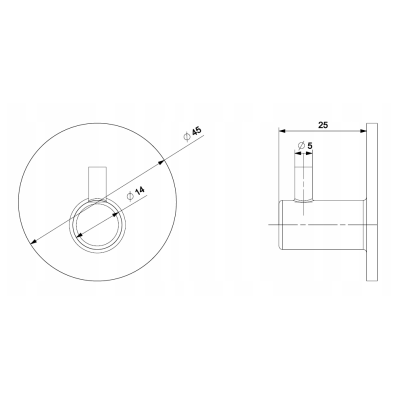 WS1 samolepiaci háčik okrúhly 45mm
