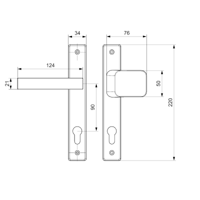 K05G kľučka-guľa pravá na bránu