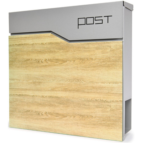 S3637 poštová schránka strieborná + imit.dreva