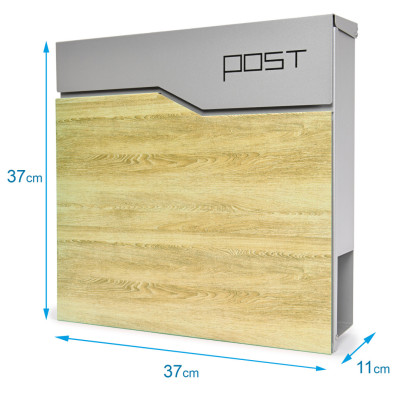 S3637 poštová schránka strieborná + imit.dreva