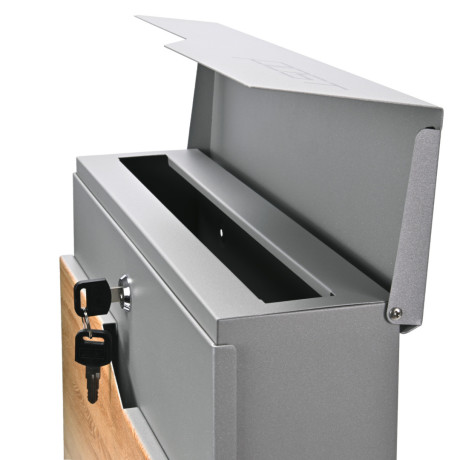 S3637 poštová schránka strieborná + imit.dreva